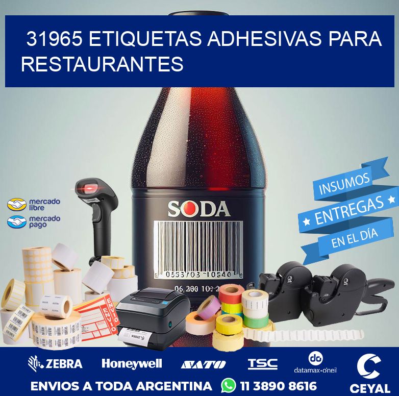 31965 ETIQUETAS ADHESIVAS PARA RESTAURANTES