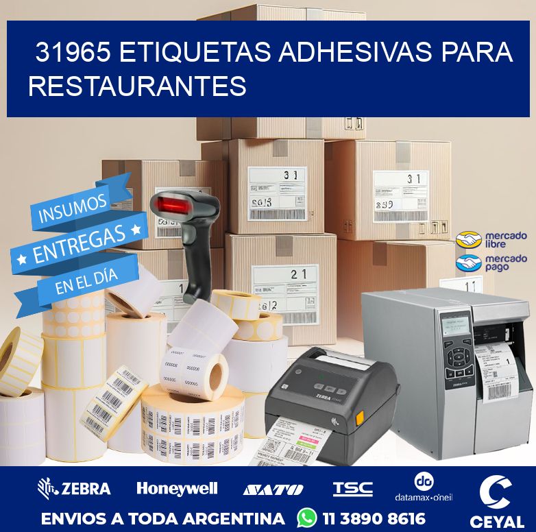 31965 ETIQUETAS ADHESIVAS PARA RESTAURANTES