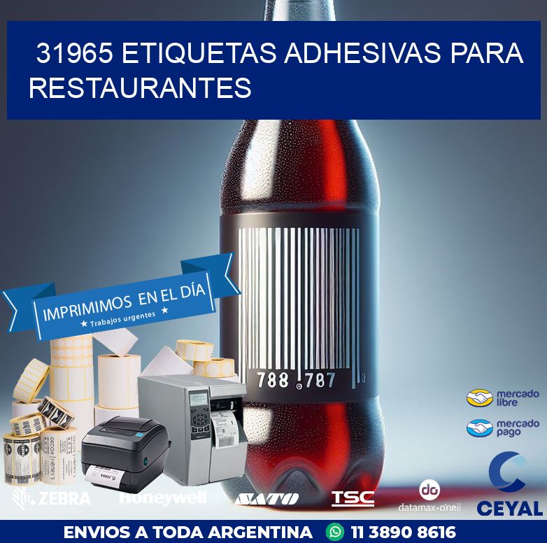 31965 ETIQUETAS ADHESIVAS PARA RESTAURANTES