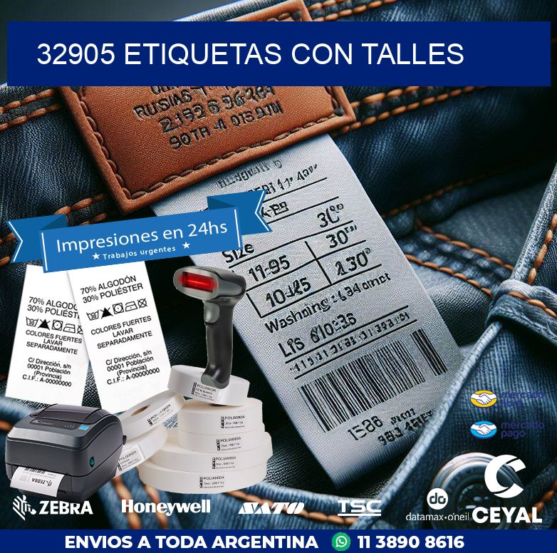 32905 ETIQUETAS CON TALLES