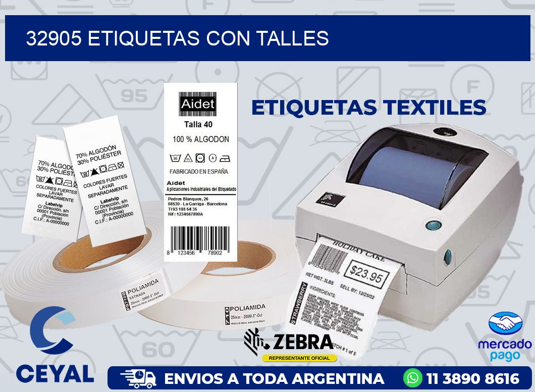 32905 ETIQUETAS CON TALLES