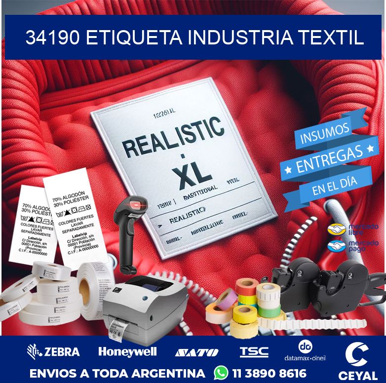 34190 ETIQUETA INDUSTRIA TEXTIL