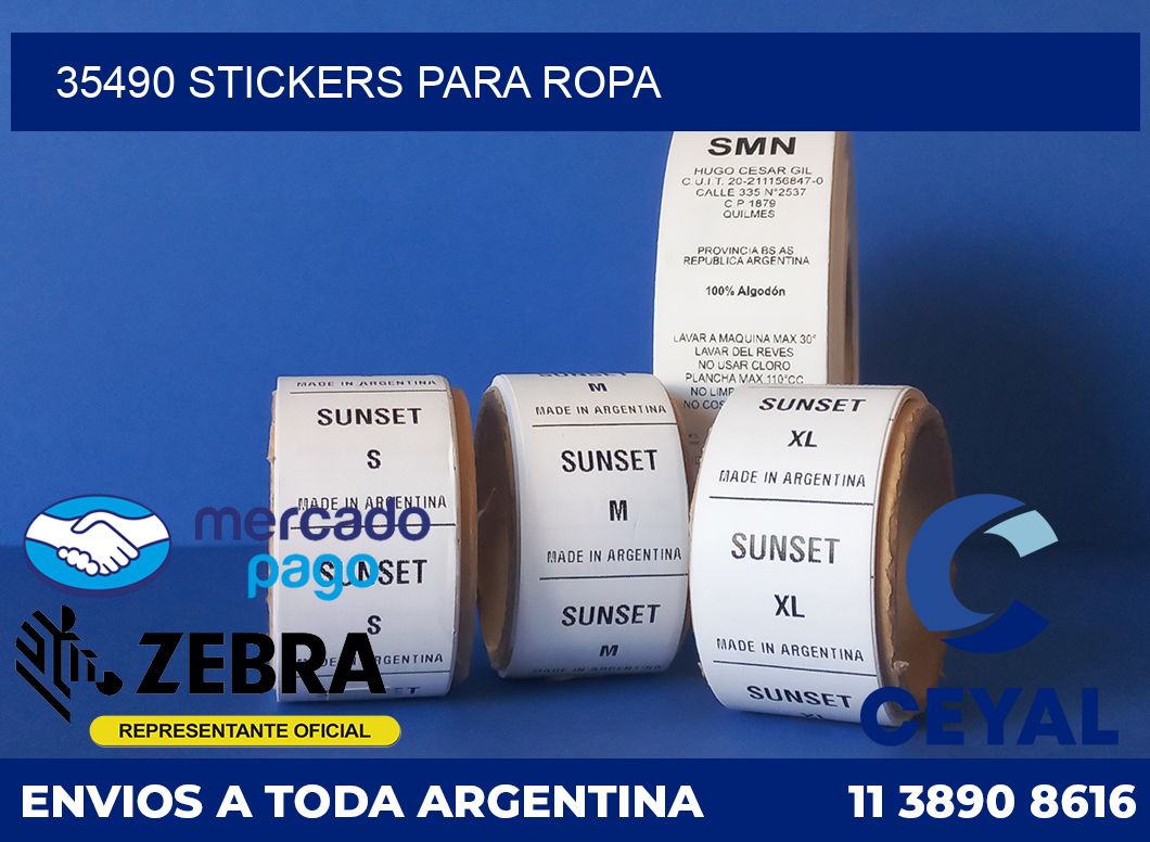 35490 STICKERS PARA ROPA