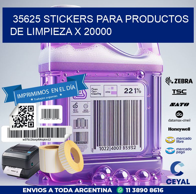 35625 STICKERS PARA PRODUCTOS DE LIMPIEZA X 20000