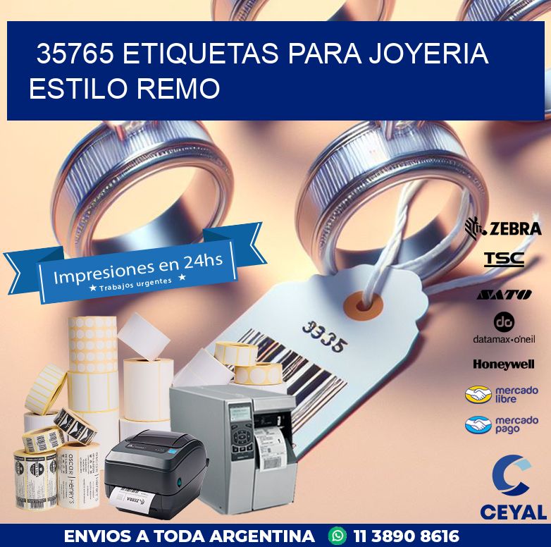 35765 ETIQUETAS PARA JOYERIA ESTILO REMO