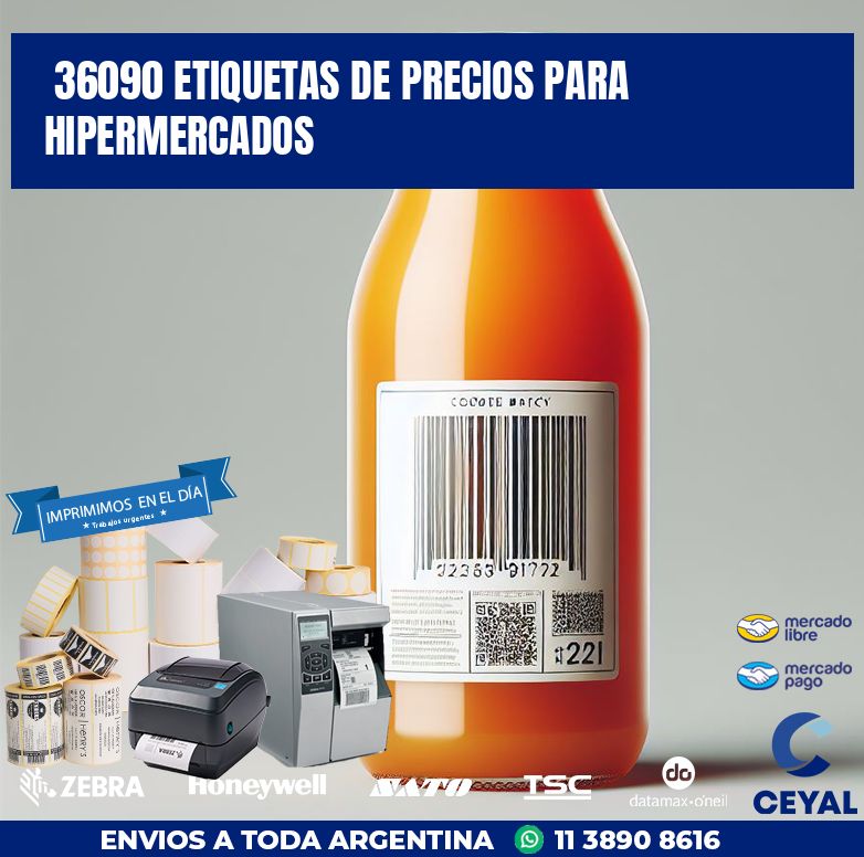 36090 ETIQUETAS DE PRECIOS PARA HIPERMERCADOS