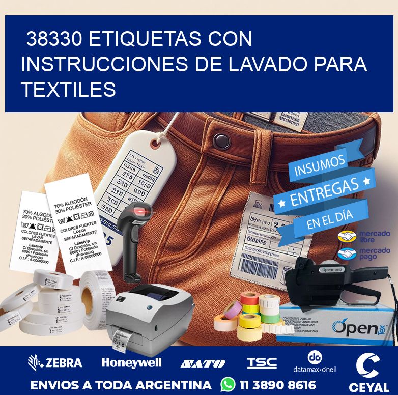 38330 ETIQUETAS CON INSTRUCCIONES DE LAVADO PARA TEXTILES