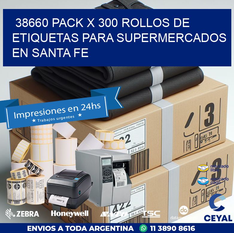 38660 PACK X 300 ROLLOS DE ETIQUETAS PARA SUPERMERCADOS EN SANTA FE