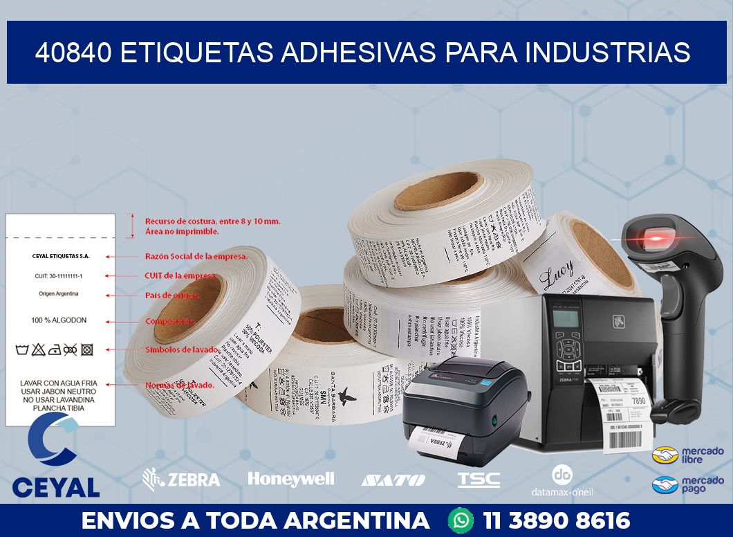40840 ETIQUETAS ADHESIVAS PARA INDUSTRIAS