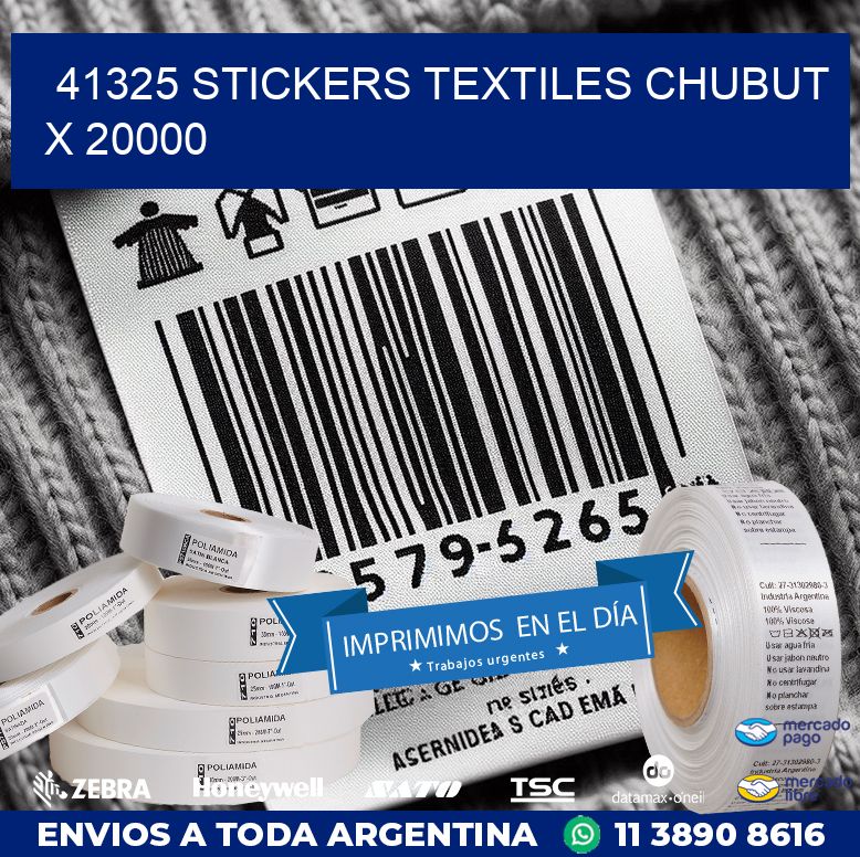 41325 STICKERS TEXTILES CHUBUT X 20000