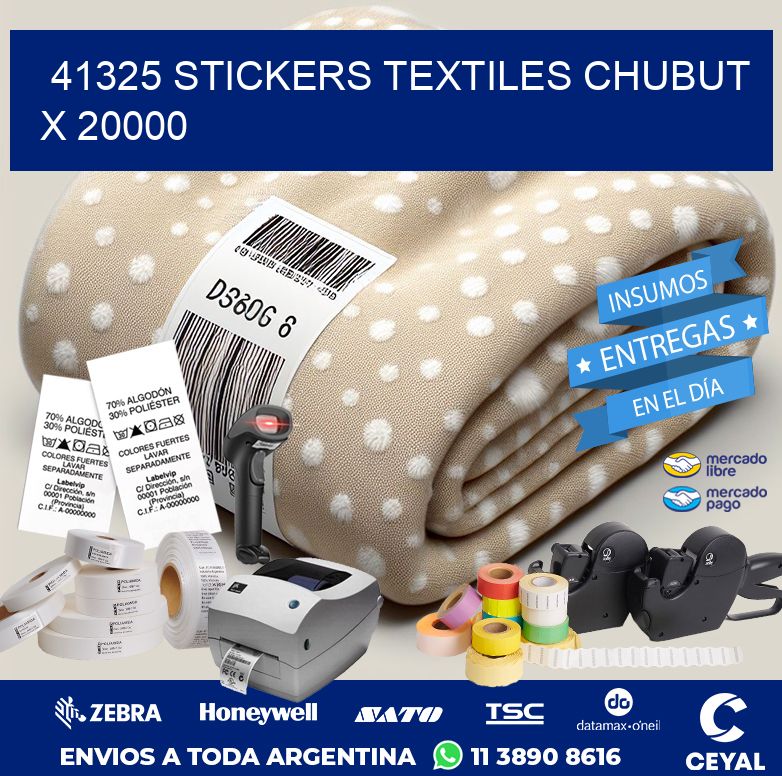 41325 STICKERS TEXTILES CHUBUT X 20000