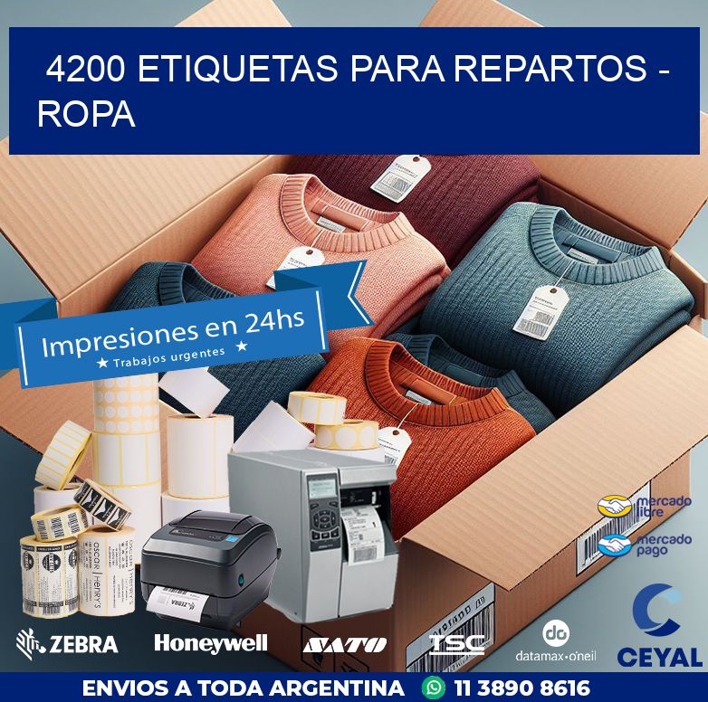 4200 ETIQUETAS PARA REPARTOS - ROPA