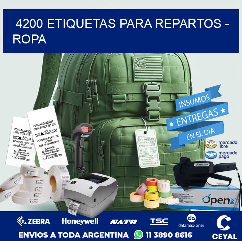 4200 ETIQUETAS PARA REPARTOS – ROPA