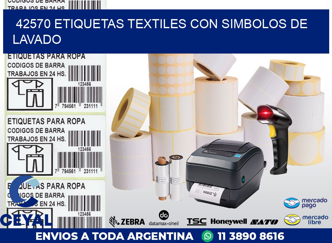 42570 ETIQUETAS TEXTILES CON SIMBOLOS DE LAVADO
