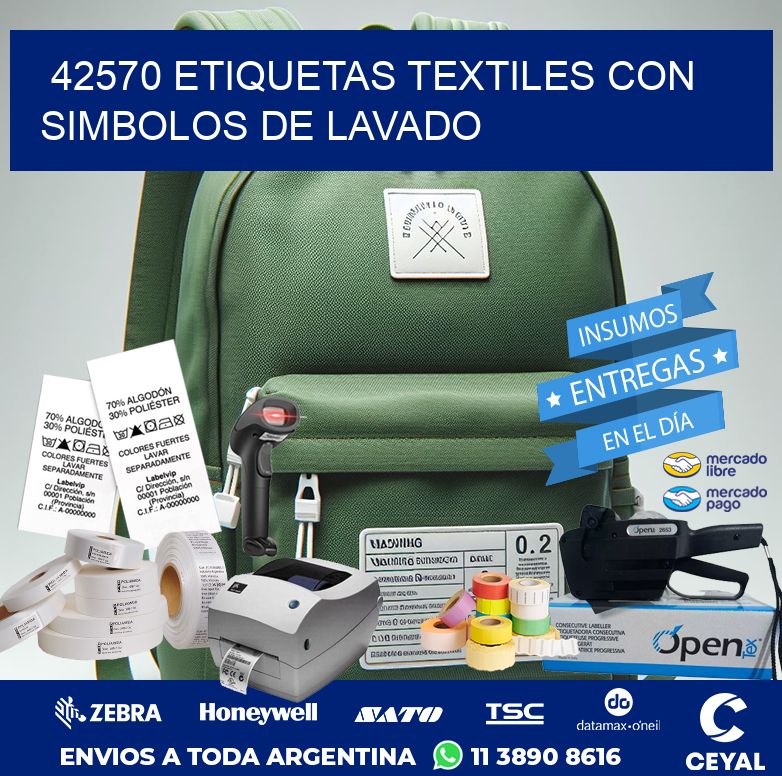 42570 ETIQUETAS TEXTILES CON SIMBOLOS DE LAVADO