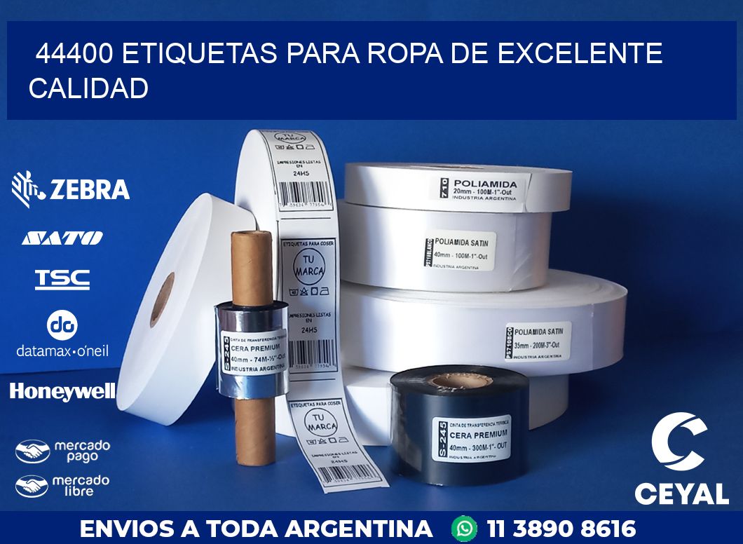 44400 ETIQUETAS PARA ROPA DE EXCELENTE CALIDAD