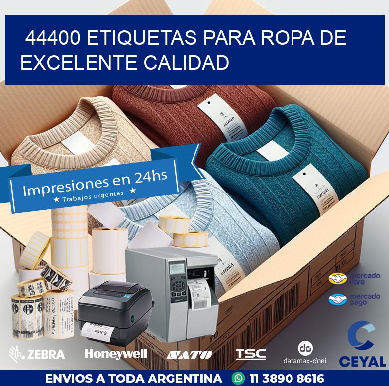 44400 ETIQUETAS PARA ROPA DE EXCELENTE CALIDAD