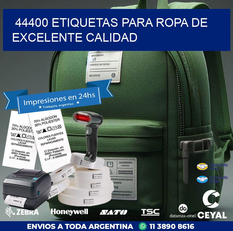 44400 ETIQUETAS PARA ROPA DE EXCELENTE CALIDAD