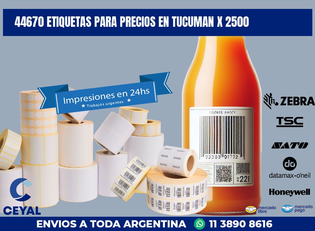 44670 ETIQUETAS PARA PRECIOS EN TUCUMAN X 2500