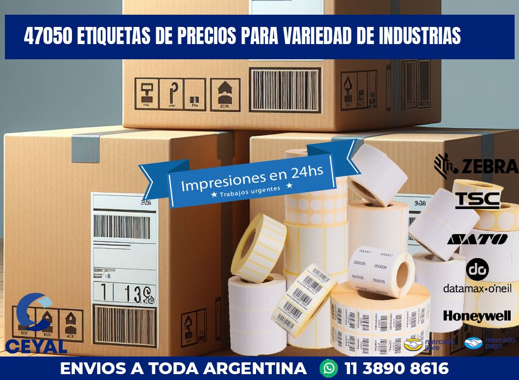47050 ETIQUETAS DE PRECIOS PARA VARIEDAD DE INDUSTRIAS
