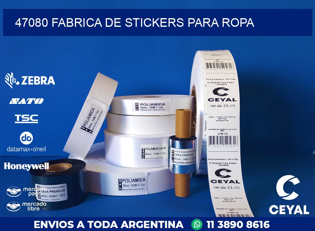47080 FABRICA DE STICKERS PARA ROPA