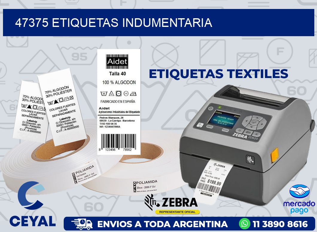 47375 ETIQUETAS INDUMENTARIA