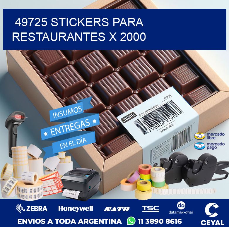 49725 STICKERS PARA RESTAURANTES X 2000