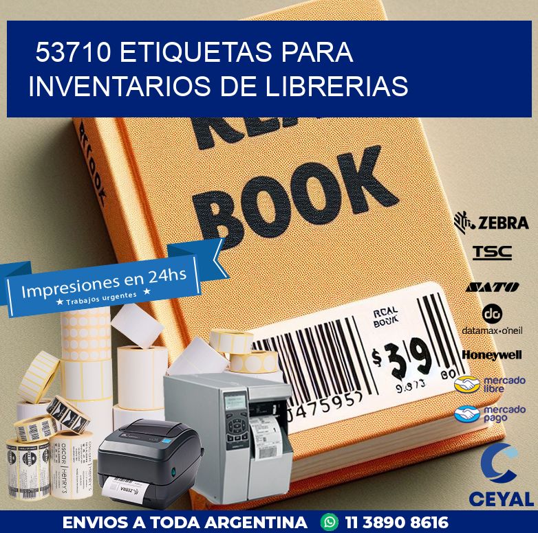 53710 ETIQUETAS PARA INVENTARIOS DE LIBRERIAS