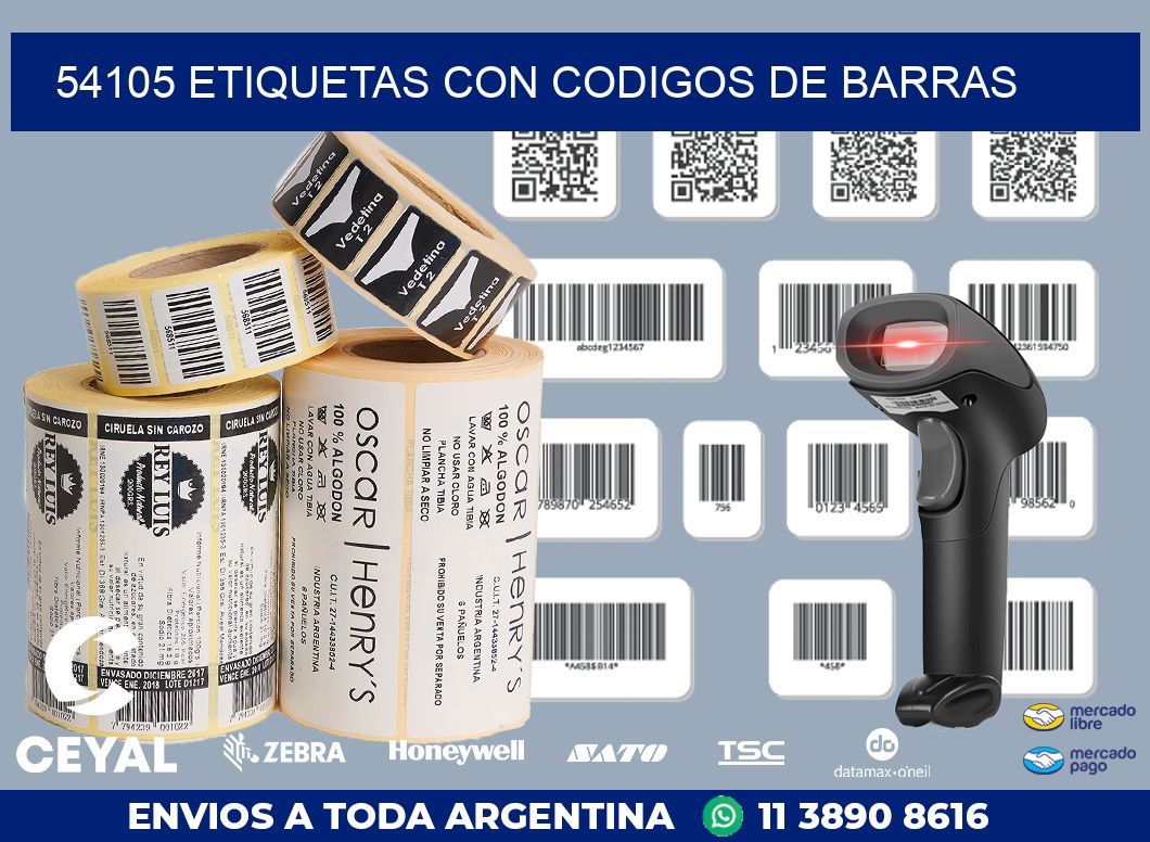 54105 ETIQUETAS CON CODIGOS DE BARRAS