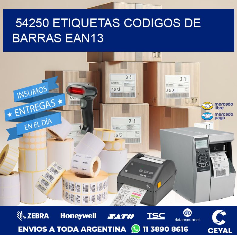 54250 ETIQUETAS CODIGOS DE BARRAS EAN13