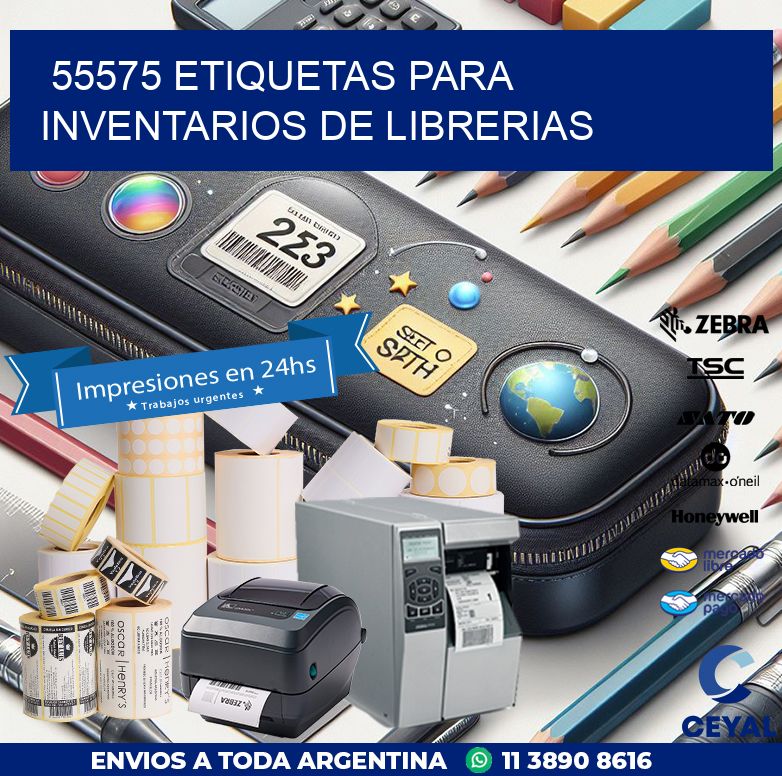 55575 ETIQUETAS PARA INVENTARIOS DE LIBRERIAS