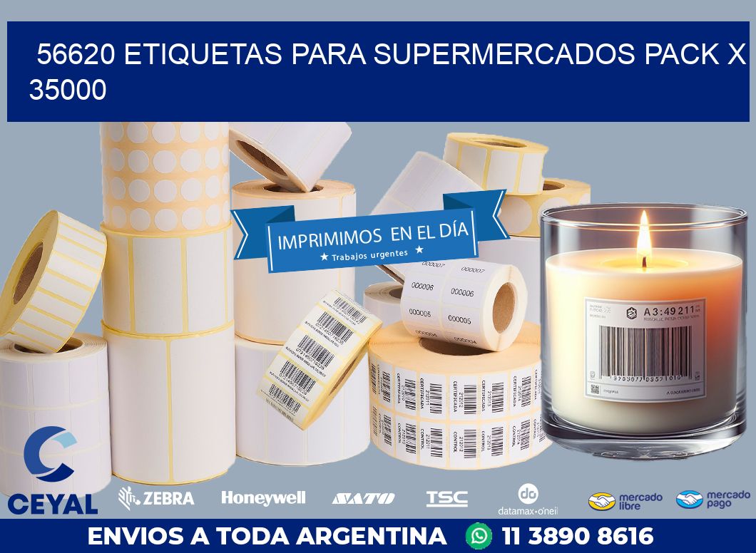 56620 ETIQUETAS PARA SUPERMERCADOS PACK X 35000