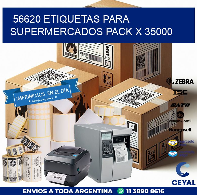 56620 ETIQUETAS PARA SUPERMERCADOS PACK X 35000