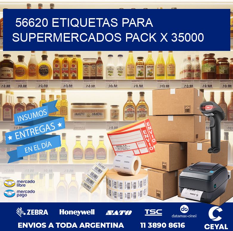 56620 ETIQUETAS PARA SUPERMERCADOS PACK X 35000