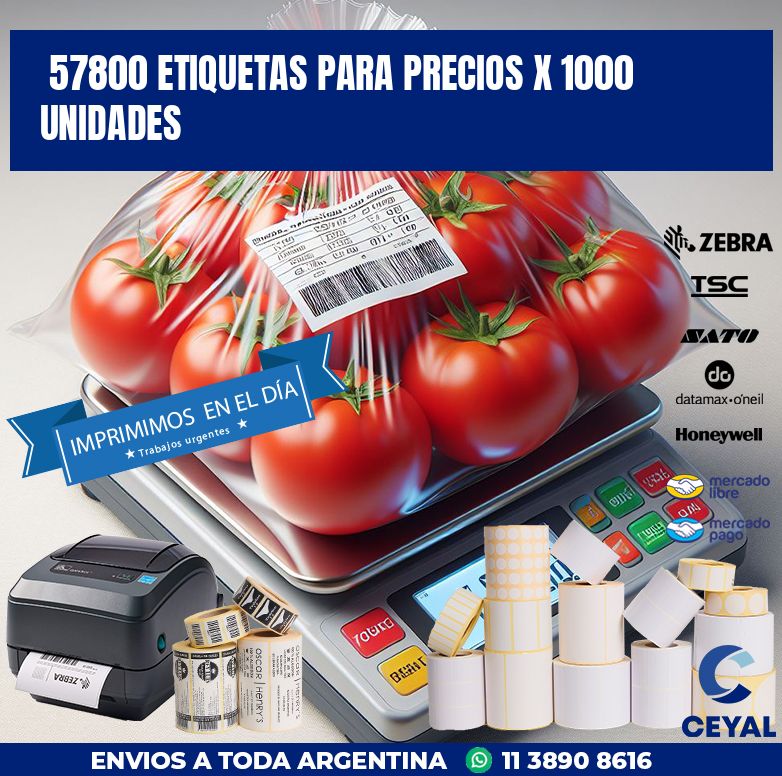 57800 ETIQUETAS PARA PRECIOS X 1000 UNIDADES