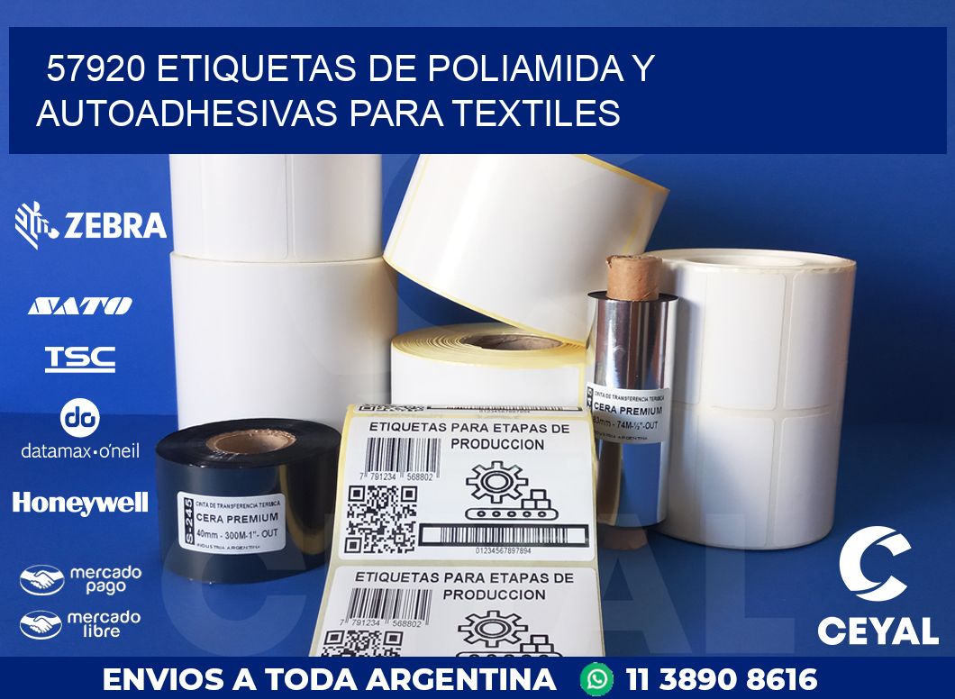 57920 ETIQUETAS DE POLIAMIDA Y AUTOADHESIVAS PARA TEXTILES