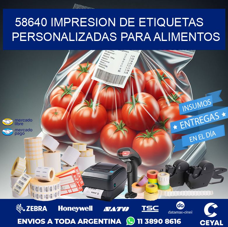 58640 IMPRESION DE ETIQUETAS PERSONALIZADAS PARA ALIMENTOS