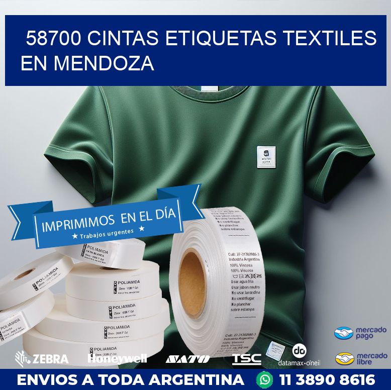 58700 CINTAS ETIQUETAS TEXTILES EN MENDOZA