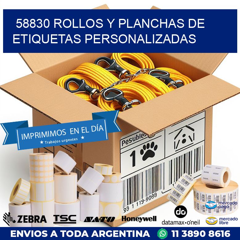 58830 ROLLOS Y PLANCHAS DE ETIQUETAS PERSONALIZADAS
