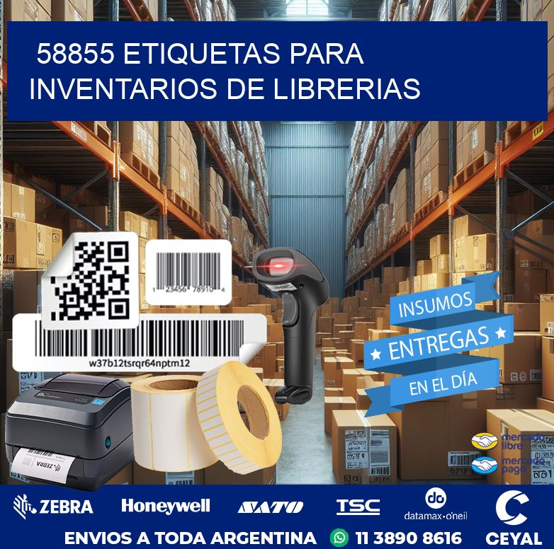 58855 ETIQUETAS PARA INVENTARIOS DE LIBRERIAS