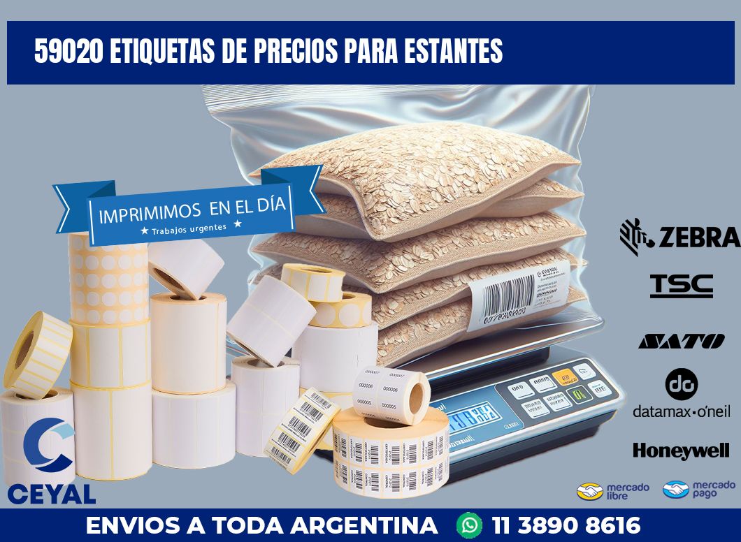 59020 ETIQUETAS DE PRECIOS PARA ESTANTES