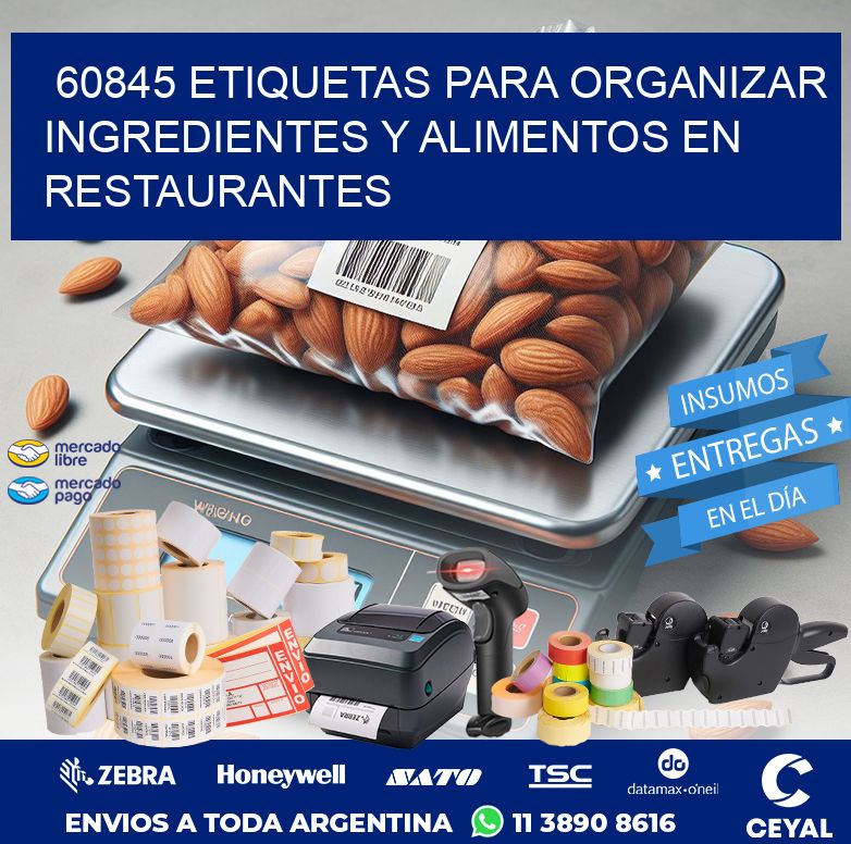 60845 ETIQUETAS PARA ORGANIZAR INGREDIENTES Y ALIMENTOS EN RESTAURANTES
