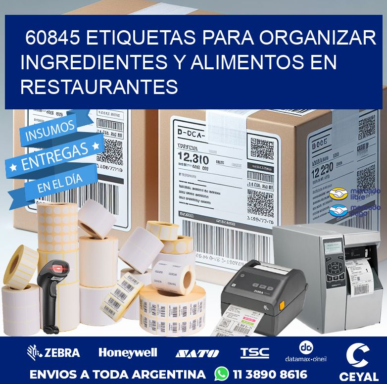 60845 ETIQUETAS PARA ORGANIZAR INGREDIENTES Y ALIMENTOS EN RESTAURANTES