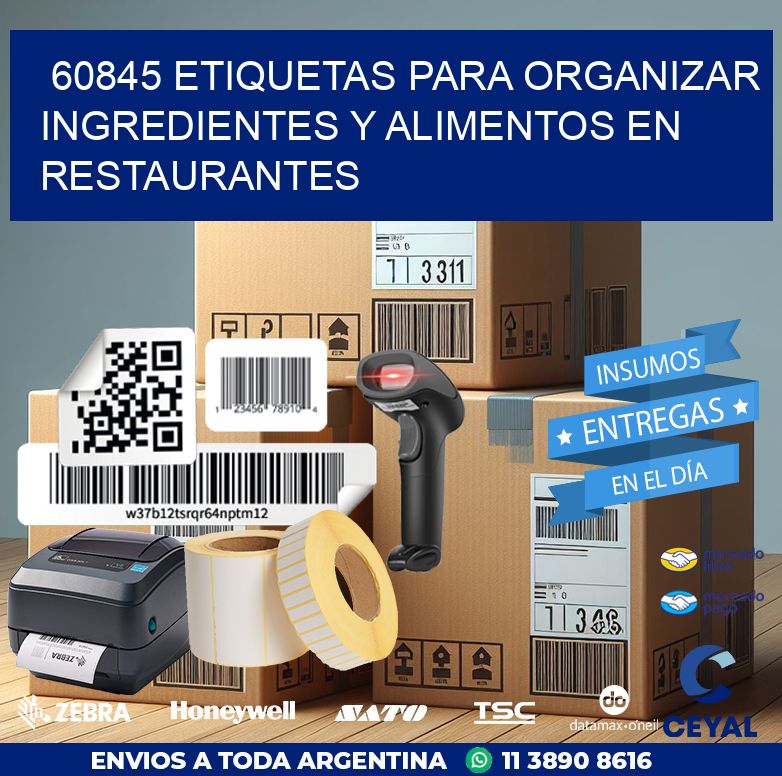 60845 ETIQUETAS PARA ORGANIZAR INGREDIENTES Y ALIMENTOS EN RESTAURANTES