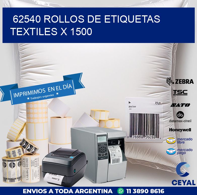 62540 ROLLOS DE ETIQUETAS TEXTILES X 1500