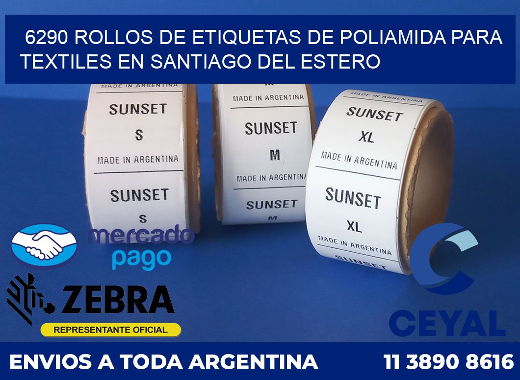 6290 ROLLOS DE ETIQUETAS DE POLIAMIDA PARA TEXTILES EN SANTIAGO DEL ESTERO