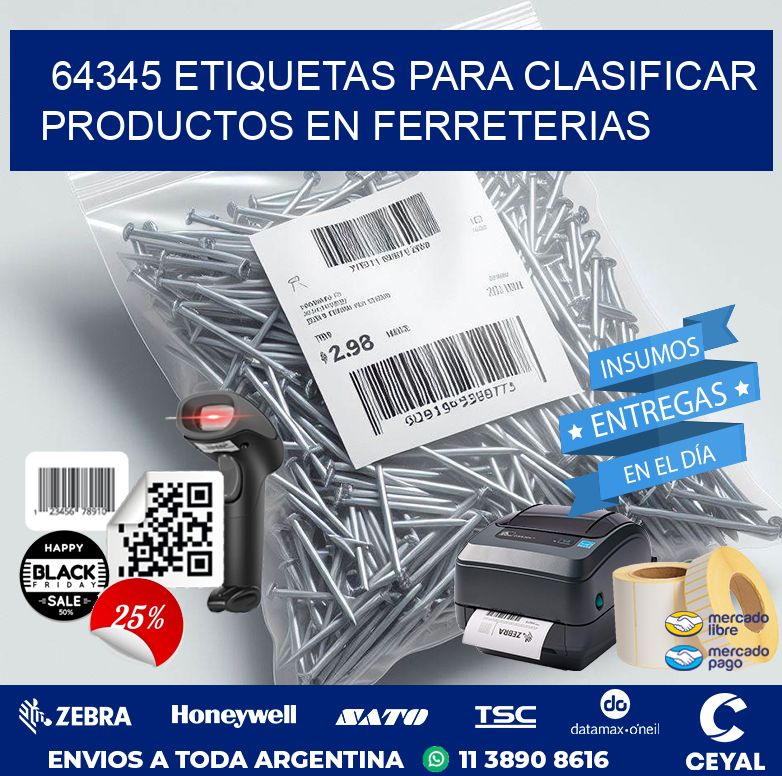 64345 ETIQUETAS PARA CLASIFICAR PRODUCTOS EN FERRETERIAS