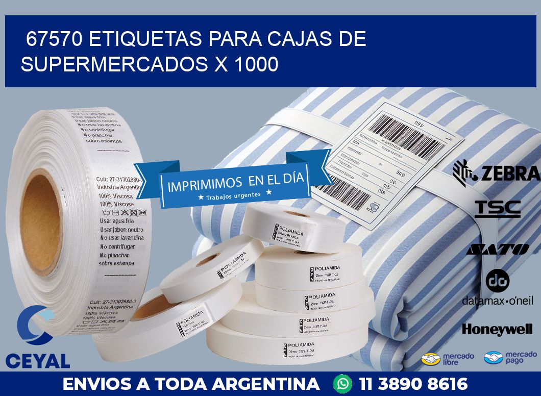 67570 ETIQUETAS PARA CAJAS DE SUPERMERCADOS X 1000