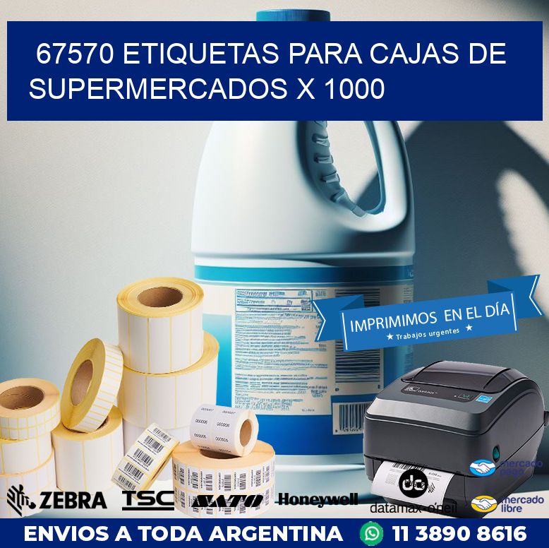 67570 ETIQUETAS PARA CAJAS DE SUPERMERCADOS X 1000