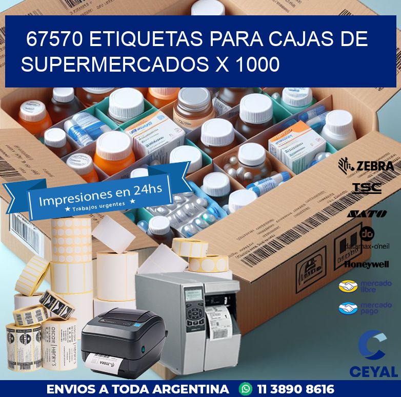 67570 ETIQUETAS PARA CAJAS DE SUPERMERCADOS X 1000